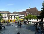 Basel, der Fasnachtsbrunnen auf dem Theaterplatz, 1975-77 vom Schweizer Knstler Tinguely geschaffen, Mai 2015