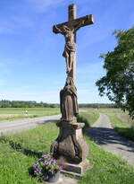 Reute im Breisgau, Christuskreuz am Ortsrand, aufgestellt 1857, Sept.2023