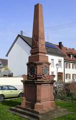 Endingen am Kaiserstuhl, das Denkmal f�r die Gefallenen des Deutsch-Franz�sischen Krieges 1870, M�rz 2026