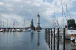 Lwe, Leuchtturm und Boote, in Lindau ist dies alltglich, so auch am 12.8.2009.