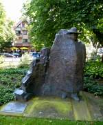Haslach im Kinzigtal, Hansjakob-Denkmal, Sohn der Stadt (1837-1916), Pfarrer, Schriftsteller und Politiker, Juli 2013
