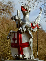 Die Drachengrenzmarkierungen sind gusseiserne Statuen, die die Grenzen der City of London markieren.