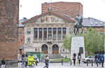 Das Stadttheater in Aarhus vom Torvet (Marktplatz) aus gesehen.