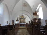 Framlev, Kanzel und Altar von 1590 in der romanischen Ev.