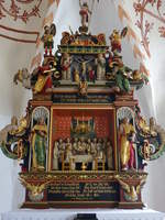 Voldby, Altar von 1660 in der evangelischen Dorfkirche (23.09.2020)