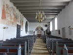 Staby, Innenraum mit Kanzel und Altar von 1597 in der Ev.