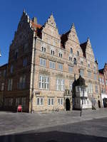 Aalborg, Jens Bangs Stenhus an der Ostergade, Patrizierhaus aus der Zeit der Renaissance, erbaut von 1623 bis 1624 durch Jens Bang (08.06.2018)