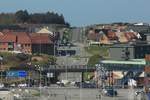 Blick von der MS STAVANGERFJORD auf das Zentrum der Stadt Hirtshals.