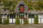 Die Fassade eines Alten traditionellen Bauernhauses in Gammel sterby auf der Insel Ls.