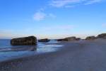 Atlantikwallbunker des II.Weltkrieges am Strand von Vigs, aufgenommen am Abend des 16.04.2014.