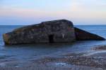 Atlantikwallbunker des II.Weltkrieges am Strand von Vigs, aufgenommen am Abend des 16.04.2014.