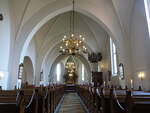 Nysted, Innenraum mit Kanzel von 1609 in der evangelischen Stadtkirche (18.07.2021)