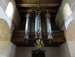 Stubbekobing, Orgelempore in der evangelischen Kirche (18.07.2021)