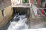 Stauwehr in Ribe, von der Fugngerzonenbrcke aus aufgenommen.