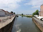 Ribe, Ausblick auf das Hafenbecken A und die Skibbroen Strae (09.06.2018)