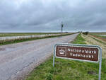 Eingangsschild zum Nationalpark Wattenmeer im Tndermarsken (deutsch Tonderner Marsch) in der Nhe des Grenzbergangs Siltoft.