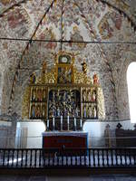 Mogeltonder, Altar von 1500 und Kalkmalereien im Chor von 1550 in der Ev.