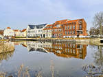 Spiegelung in der Wiedau in Tnder (Deutsch: Tondern) in Snderjylland/Nordschleswig.