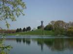 Freiburg im Breisgau,  Seepark mit Seeparkturm, 15m hoch in Holzbauweise,  1986 zur Landesgartenschau erffnet,  April 2010