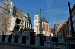 Freiburg im Breisgau, die krzlich entstandene Baulcke gibt den Blick frei auf die Ostseite der Martinskirche, Sept.