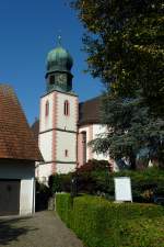 Freiburg im Breisgau, die katholische St.Cyriak-Kirche im Stadtteil Lehen, im Barockstil erbaut 1724, Aug.2011