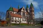 Freiburg im Breisgau, die katholische Herz-Jesu-Kirche im Stadtteil Sthlinger, 1892-97 erbaut im Stile des Historismus, steht seit 1984 unter Denkmalschutz, Mrz 2012