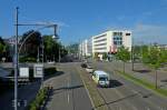 Freiburg, Blick in die neugestaltete Schnewilinstrae am Hauptbahnhof, Juli 2012