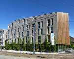 Freiburg, das neue  Green City Hotel  im Stadtteil Vauban, Aug.2013