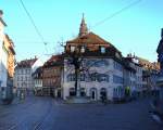 Freiburg, das Altstadtviertel Oberlinden, am frhen Sonntag Morgen, April 2010