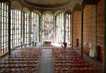 Freiburg, Blick von der Orgelempore der Ludwigskirche Richtung Altar, Aug.2018