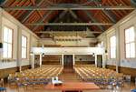 Freiburg, Blick zur Orgelempore in der Friedenskirche, Aug.2020