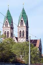 FREIBURG im Breisgau, 20.20.2019, Blick auf die Herz-Jesu-Kirche