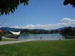 Freiburg-Blick vom Seeparkgelnde mit Schwarzwald im Hintergrund,  Juni 2008