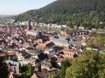 Die Heidelberger Altstadt von Schloss aus fotografiert am 09.10.10