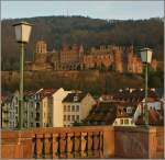 Das Heidelberger Schloss im Abendlicht am 27.03.2012