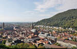 Blick vom Schloss auf die Heidelberger Altstadt, u.a.