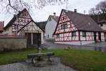 Brunnen am Kirchplatz von Granheim bei Ehingen (14.12.2014)