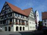 Riedlingen in Oberschwaben mit schn restaurierten Fachwerk in der historischen Altstadt, Aug.2008