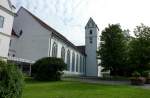 Bad Buchau, die Stiftskirche St.Cornelius und Cyprianus, 1774-76 erbaut vom Baumeister d'Ixnard, eine der ersten klassizistischen Kirchen in Sddeutschland, noch mit sptbarocker Ausstattung, Aug.2012