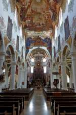 Biberach, Blick zum Altar in der St.Martin-Kirche, wurde 1746 barockisiert, Aug.2012