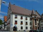 Riedlingen, das Rathaus, das ehemalige Kornhaus beherbergt seit 1812 die Stadtverwaltung, Aug.2012