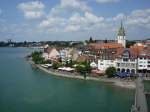 Friedrichshafen am Bodensee,  ein Teil der Stadt und Uferpromenade,  Aug.2008