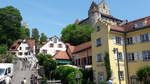 Blick zur Steigstr von Meersburg / Bodensee, im Hintergrund die alte Burg.