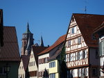 Weil der Stadt, Blick ber die Dcher der Altstadt zur Stadtkirche St.Peter und Paul, Okt.2010