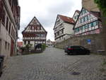 Herrenberg, historische Fachwerkhuser in der Rathausgasse (01.05.2018)