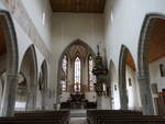 Leonberg, Innenraum der evangelischen Stadtkirche, erbaut um 1300 (03.02.2019)