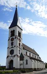 Eschbach im Markgrflerlend, die katholische Kirche St.Agnes, 1888 eingeweiht, Sept.2018