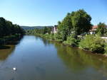 Mhlacker, Blick von der Brcke ber die Enz, fluaufwrts, Aug.2017