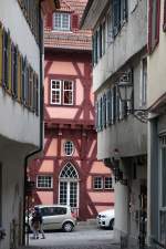 Esslingen, Webergasse mit Sachsenhaus von 1500 (18.01.2015)