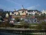 Horb am Neckar, Blick ber den Neckar auf die Stadt, erste urkundliche Erwhnung von 1090, Okt.2010